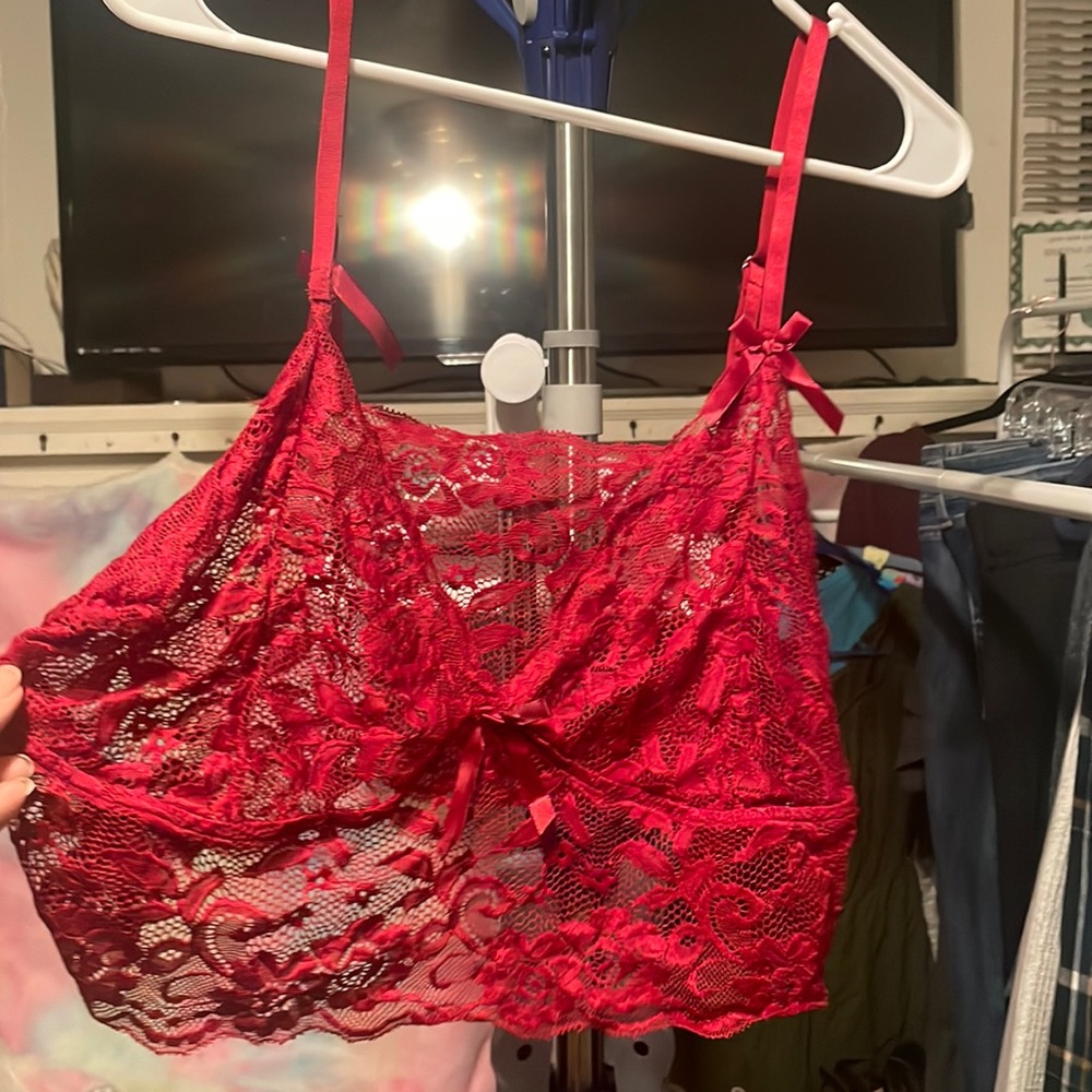 Shein red 4X lacy